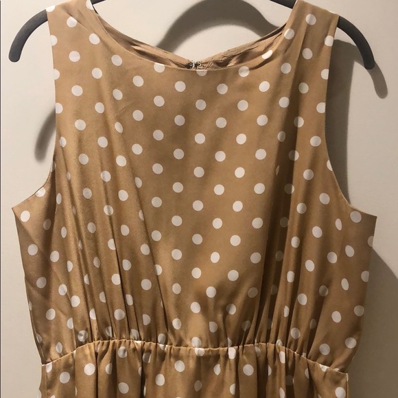 J. Crew Tan/White Polka Dot Dress - Picture 2 of 5